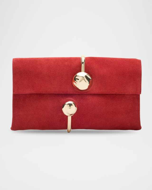 Amaya Calfskin Suede Clutch Bag